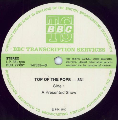 Various-Pop Top Of The Pops 831 vinyl LP album (LP record) UK 7VALPTO799218