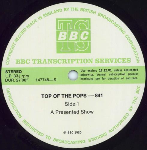 Various-Pop Top Of The Pops 841 vinyl LP album (LP record) UK 7VALPTO799261