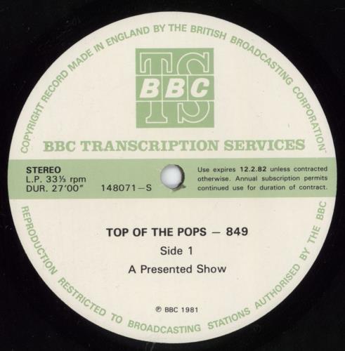 Various-Pop Top Of The Pops 849 vinyl LP album (LP record) UK 7VALPTO798994