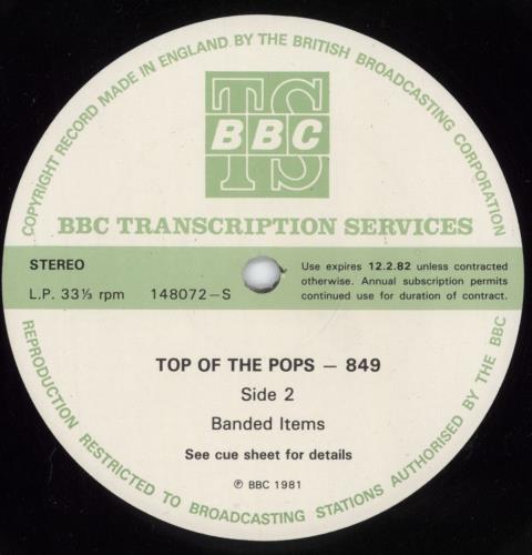 Various-Pop Top Of The Pops 849 vinyl LP album (LP record) UK 7VALPTO798994