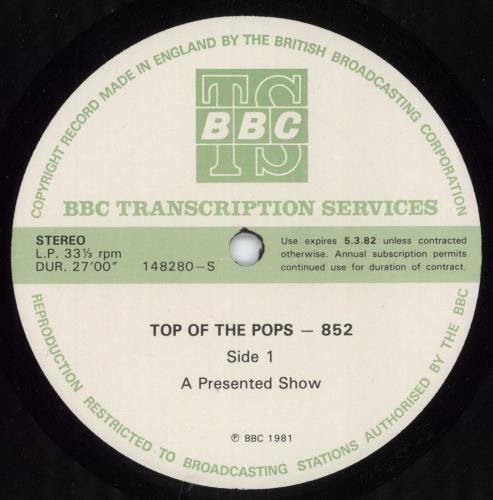 Various-Pop Top Of The Pops 852 vinyl LP album (LP record) UK 7VALPTO798995