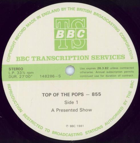 Various-Pop Top Of The Pops 855 vinyl LP album (LP record) UK 7VALPTO799811