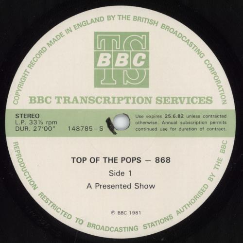 Various-Pop Top Of The Pops 868 vinyl LP album (LP record) UK 7VALPTO799015