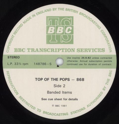 Various-Pop Top Of The Pops 868 vinyl LP album (LP record) UK 7VALPTO799015