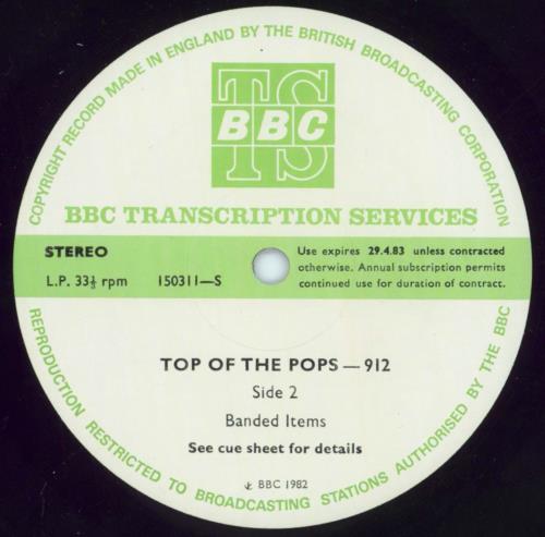 Various-Pop Top Of The Pops 912 vinyl LP album (LP record) UK 7VALPTO814509