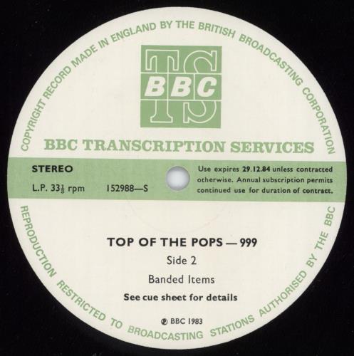 Various-Pop Top Of The Pops 999 vinyl LP album (LP record) UK 7VALPTO798987