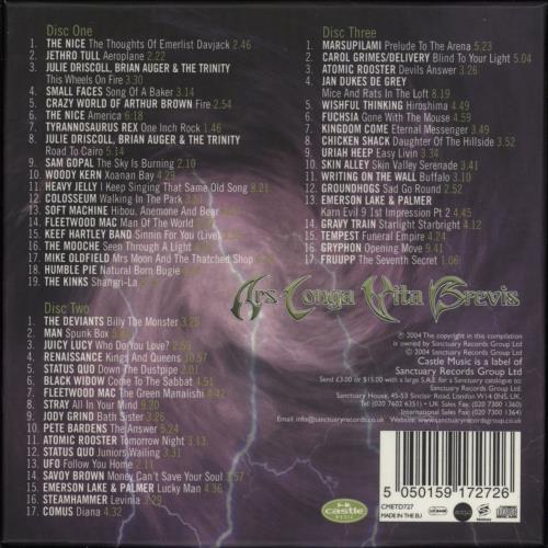 Various-Prog & Psych Ars Longa Vita Brevis - A Compendium Of Progressive Rock 1967-1974 CD Album Box Set UK LSDDXAR865410