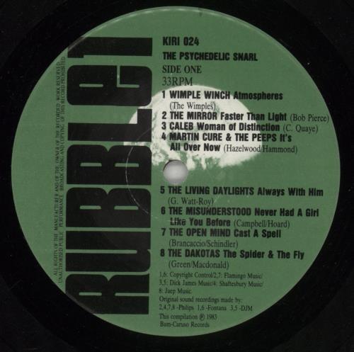 Various-Prog & Psych Rubble Volume One - The Psychedelic Snarl vinyl LP album (LP record) UK LSDLPRU341667