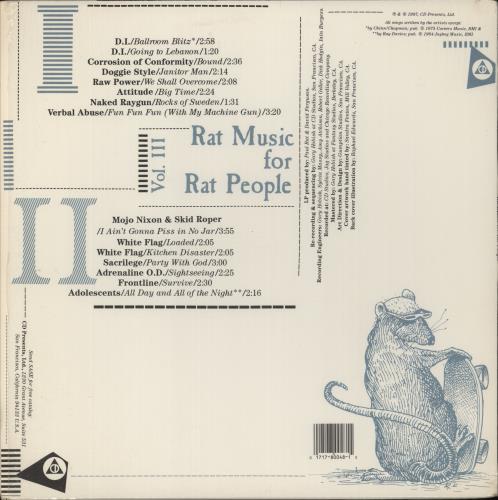 Various-Punk & New Wave Rat Music For Rat People Volume 3 vinyl LP album (LP record) US PVALPRA867656
