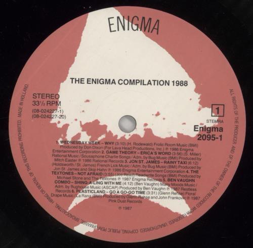 Various-Punk & New Wave The Enigma Variations Compilation 1988 vinyl LP album (LP record) UK PVALPTH863141