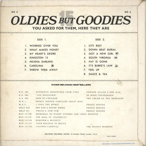 Various-Reggae & Ska 15 Oldies But Goodies vinyl LP album (LP record) UK V-ALPOL713249