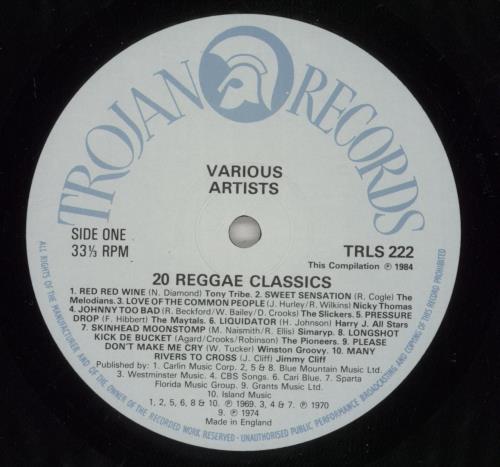 Various-Reggae & Ska 20 Reggae Classics - blue label vinyl LP album (LP record) UK V-ALPRE567729