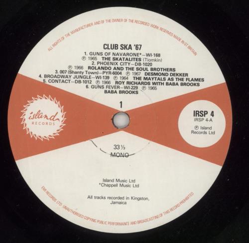 Various-Reggae & Ska Club Ska '67 - EX vinyl LP album (LP record) UK V-ALPCL867386