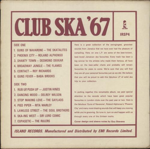 Various-Reggae & Ska Club Ska '67 - EX vinyl LP album (LP record) UK V-ALPCL867386