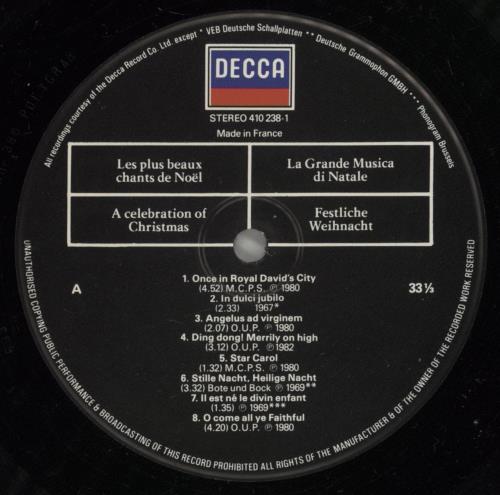 Various-Religious A Celebration Of Christmas vinyl LP album (LP record) French VC4LPAC644579