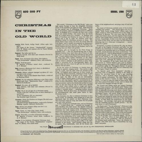 Various-Religious Christmas In The Old World vinyl LP album (LP record) UK VC4LPCH762523