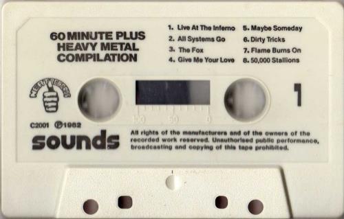 Various-Rock & Metal 60 Minute Plus Heavy Metal Compilation cassette album UK RVACLMI698921
