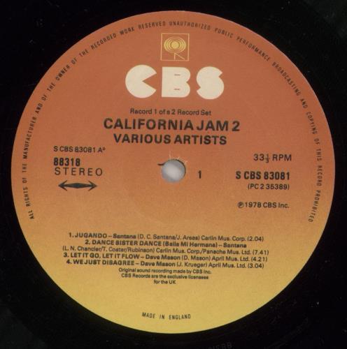 Various-Rock & Metal California Jam 2 - Sticker 2-LP vinyl record set (Double LP Album) UK RVA2LCA874922