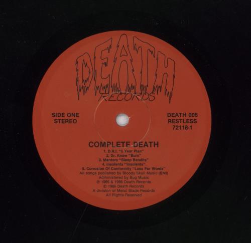 Various-Rock & Metal Complete Death vinyl LP album (LP record) US RVALPCO833558