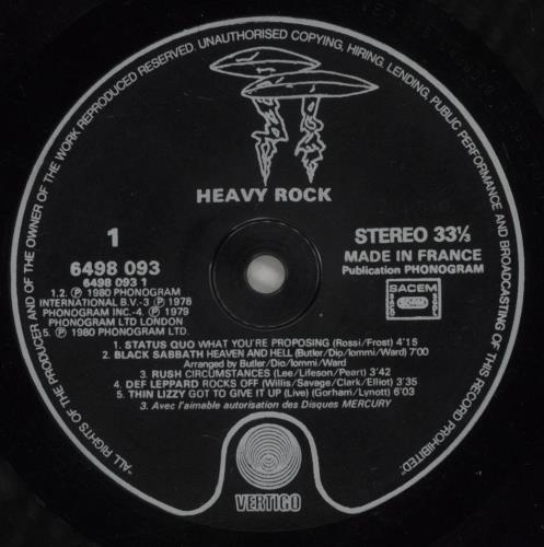 Various-Rock & Metal Heavy Rock vinyl LP album (LP record) French RVALPHE568216