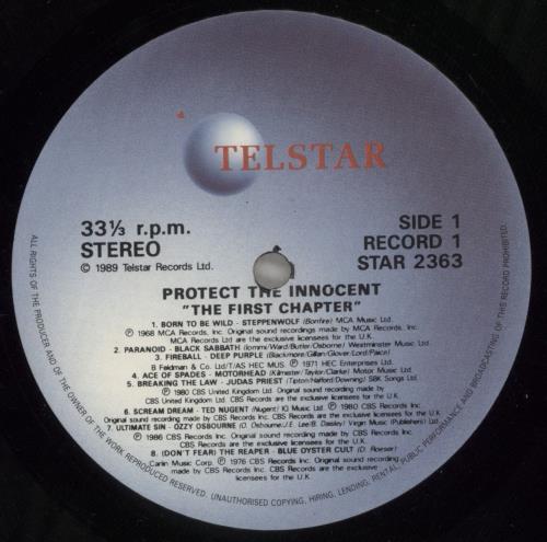Various-Rock & Metal Protect The Innocent 2-LP vinyl record set (Double LP Album) UK RVA2LPR496056