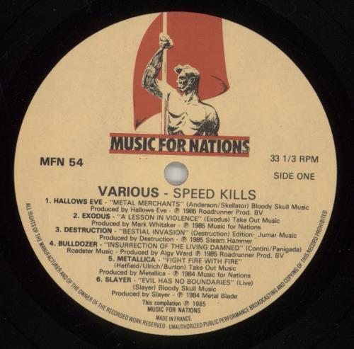 Various-Rock & Metal Speed Kills - Stickered vinyl LP album (LP record) UK RVALPSP536258