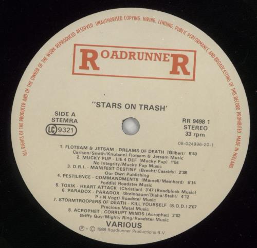 Various-Rock & Metal Stars On Thrash vinyl LP album (LP record) Dutch RVALPST743476