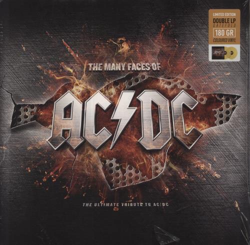 Various-Rock & Metal The Many Faces Of AC/DC - Yellow Vinyl - Sealed 2-LP vinyl record set (Double LP Album) French RVA2LTH791817