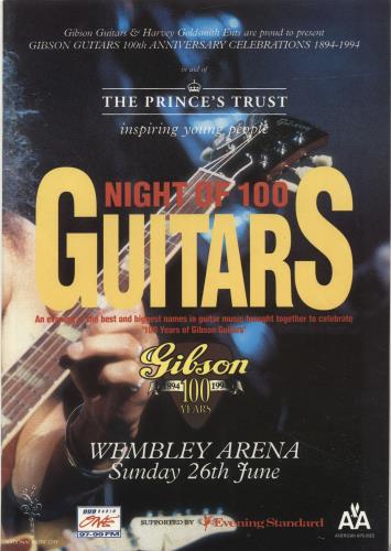 Various-Rock & Metal The Prince's Trust - Night Of 100 Guitars tour programme UK RVATRTH694341