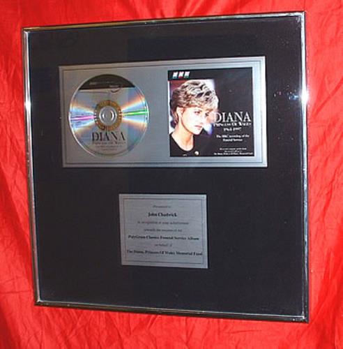 Various-Royalty Diana, Princess Of Wales Funeral Service Album award disc UK RFAAWDI319499