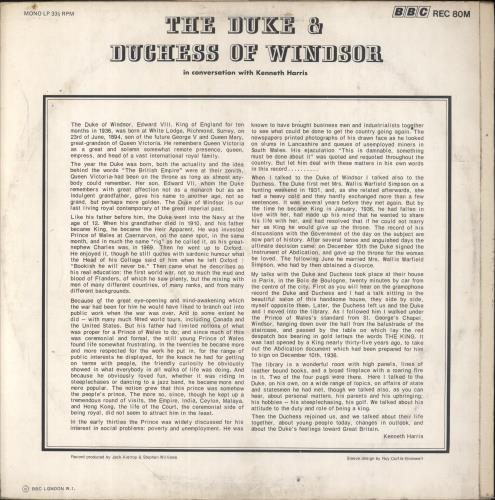 Various-Royalty The Duke And Duchess Of Windsor vinyl LP album (LP record) UK RFALPTH616026