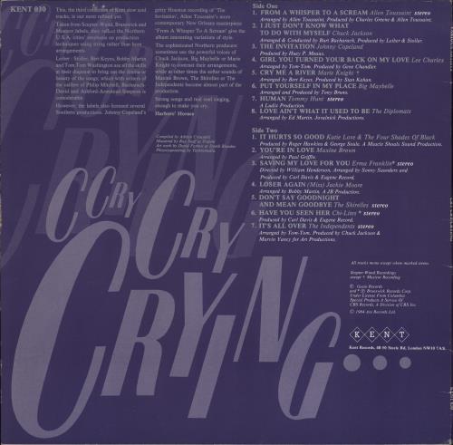 Various-Soul & Funk Cry Cry Crying vinyl LP album (LP record) UK SJFLPCR685496