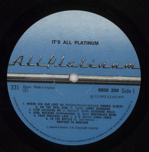 Various-Soul & Funk It's All Platinum vinyl LP album (LP record) UK SJFLPIT293903