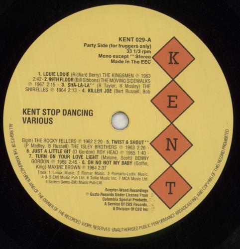 Various-Soul & Funk Kent Stop Dancing vinyl LP album (LP record) UK SJFLPKE855325