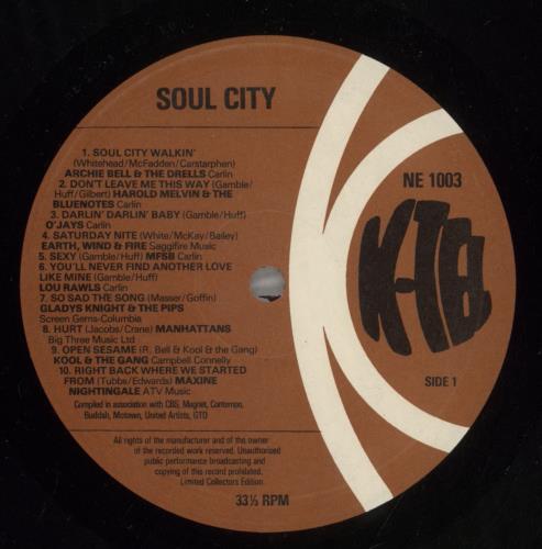 Various-Soul & Funk Soul City vinyl LP album (LP record) UK SJFLPSO557550