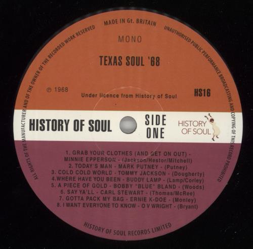 Various-Soul & Funk Texas Soul '68 vinyl LP album (LP record) UK SJFLPTE866609
