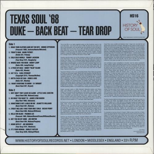 Various-Soul & Funk Texas Soul '68 vinyl LP album (LP record) UK SJFLPTE866609