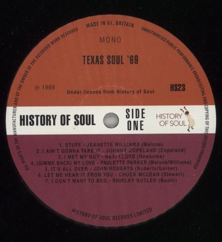 Various-Soul & Funk Texas Soul '69 vinyl LP album (LP record) UK SJFLPTE866610
