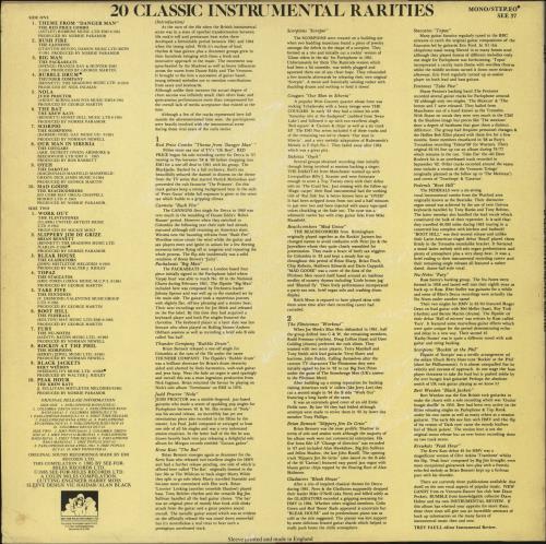 Various-Surf & Instrumental 20 Classic Instrumental Rarities vinyl LP album (LP record) UK VGWLPCL648915