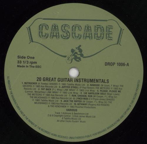 Various-Surf & Instrumental 20 Great Guitar Instrumentals vinyl LP album (LP record) UK VGWLPGR713766