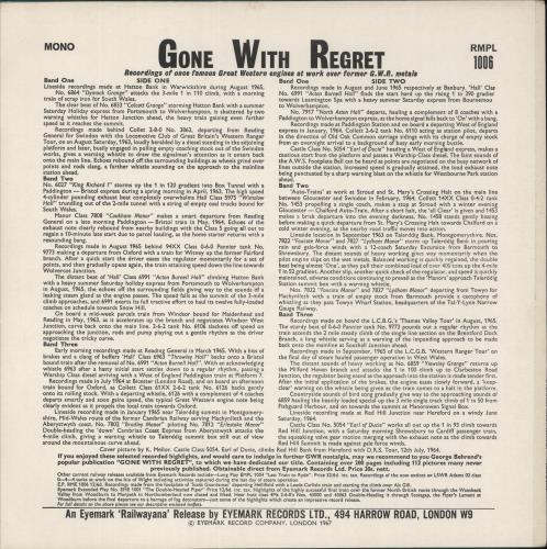 Various-Trains Gone With Regret vinyl LP album (LP record) UK V-TLPGO863771