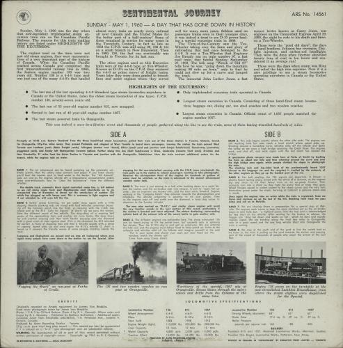 Various-Trains Sentimental Journey vinyl LP album (LP record) Canadian V-TLPSE654869