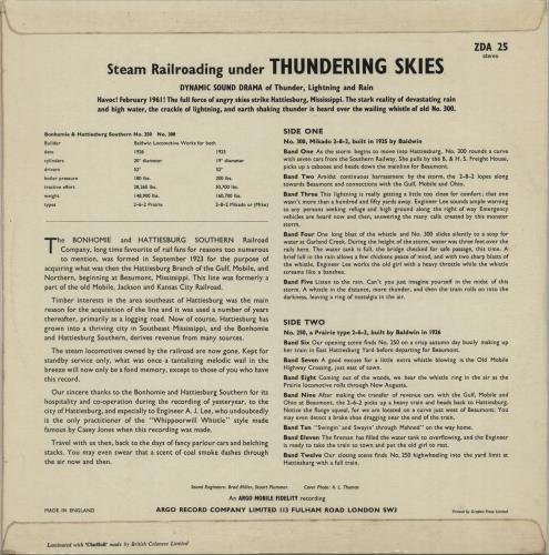 Various-Trains Steam Railroading Under Thundering Skies - EX vinyl LP album (LP record) UK V-TLPST655727