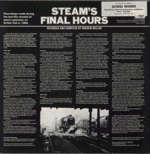 Various-Trains Steam's Final Hours vinyl LP album (LP record) UK V-TLPST863792