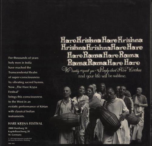 Various-World Music Hare Krsna Festival vinyl LP album (LP record) German VRWLPHA625257