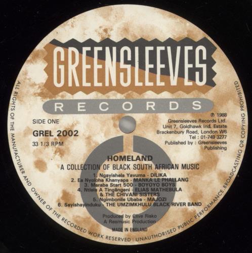 Various-World Music Homeland (A Collection Of Black South African Music) vinyl LP album (LP record) UK VRWLPHO876058