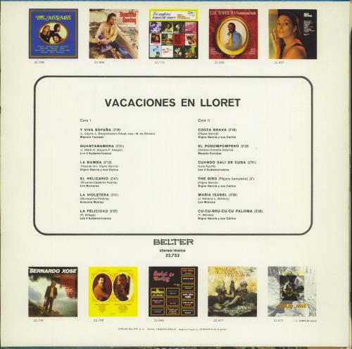 Various-World Music Vacaciones En Lloret vinyl LP album (LP record) Spanish VRWLPVA790454