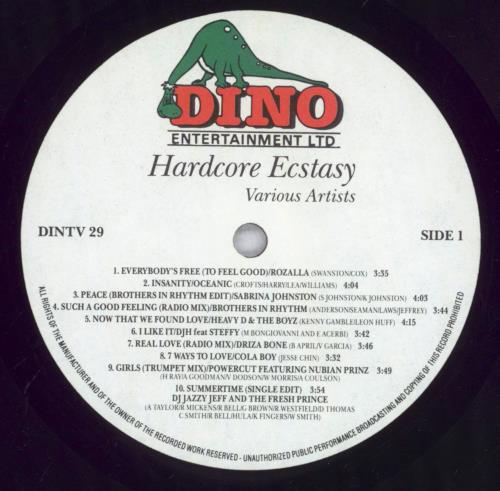 Various Artists Hardcore Ecstasy vinyl LP album (LP record) UK VARLPHA833119
