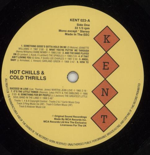 Various Artists Hot Chills & Cold Thrills vinyl LP album (LP record) UK VARLPHO869186