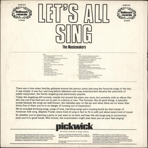 Various Artists Let's All Sing vinyl LP album (LP record) UK VARLPLE714815